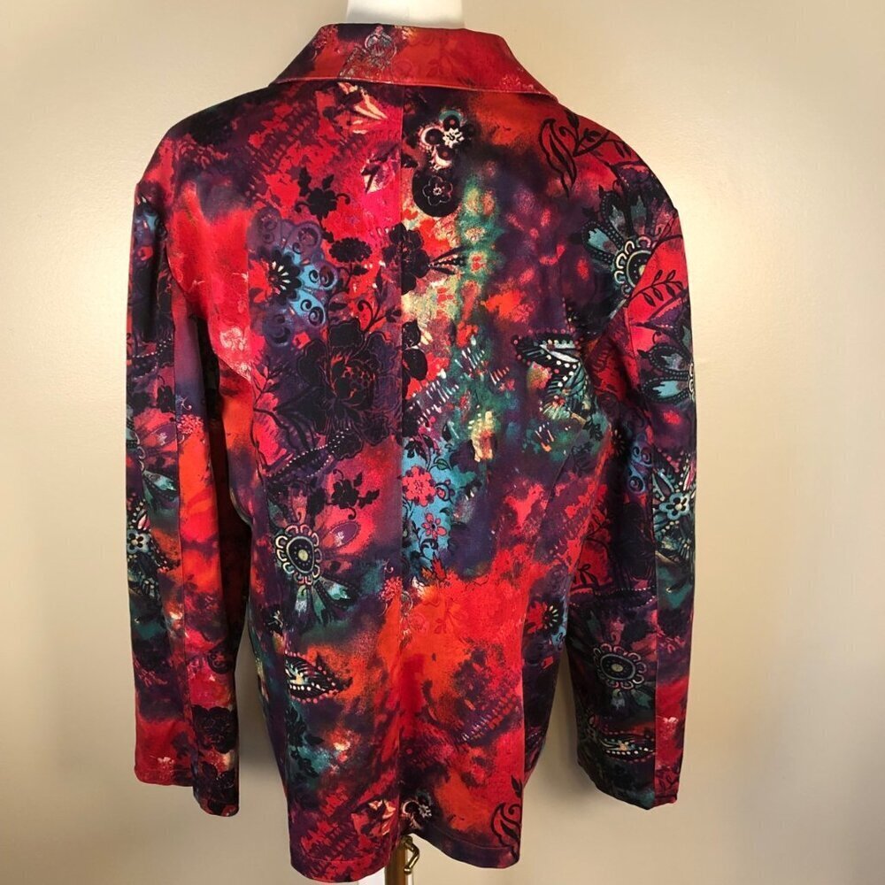 Additions by Chico's Long Sleeve Vibrant Multicolor Blazer Jacket Size 3 (US XL) - Picture 3 of 11